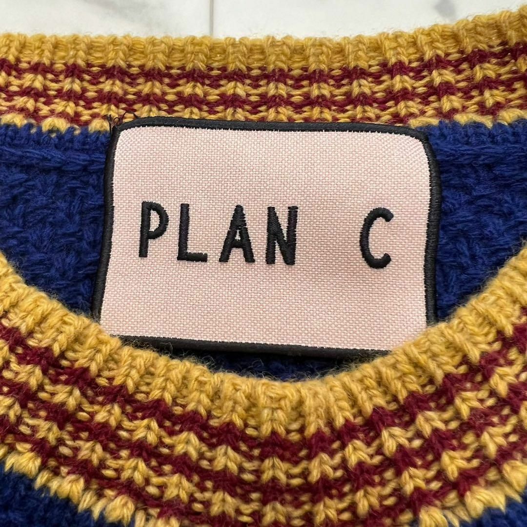 Plan C(プランシー)のPLAN C ケーブル編み リブライン ニット セーター ブルー 36 レディースのトップス(ニット/セーター)の商品写真