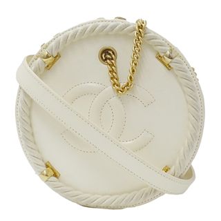 シャネル(CHANEL)のシャネル CHANEL バッグ レディース ブランド ショルダーバッグ  レザー アイボリー チェーンショルダー 小さめ コンパクト ゴールド金具 白 【中古】(ショルダーバッグ)