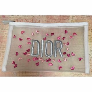 ディオール(Dior)のDior ノベルティポーチ　ホワイト　メッシュ(ポーチ)