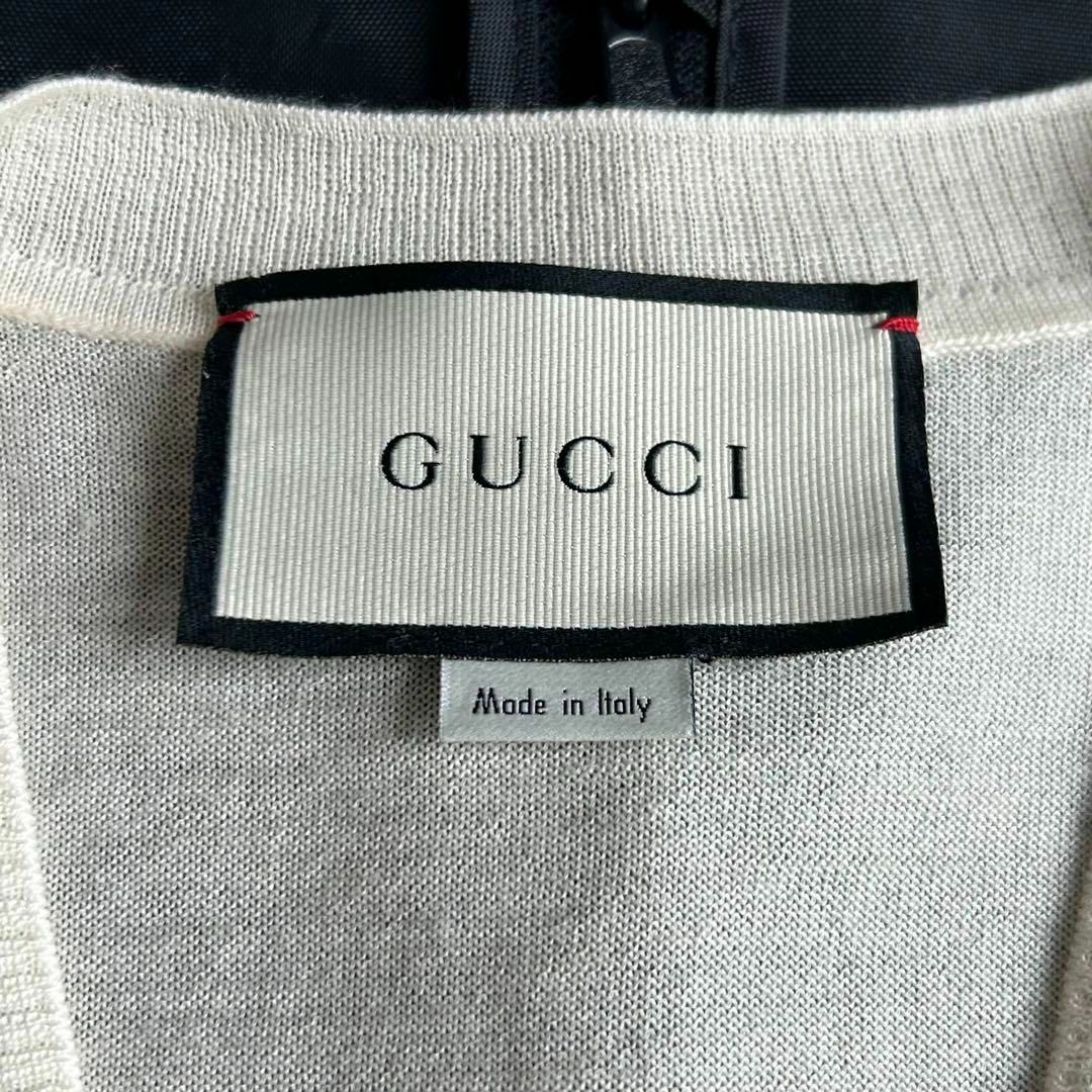 Gucci(グッチ)のGUCCI 現行 GGロゴ刺繍 カシミヤ100% Vネックカーディガン XS レディースのトップス(カーディガン)の商品写真