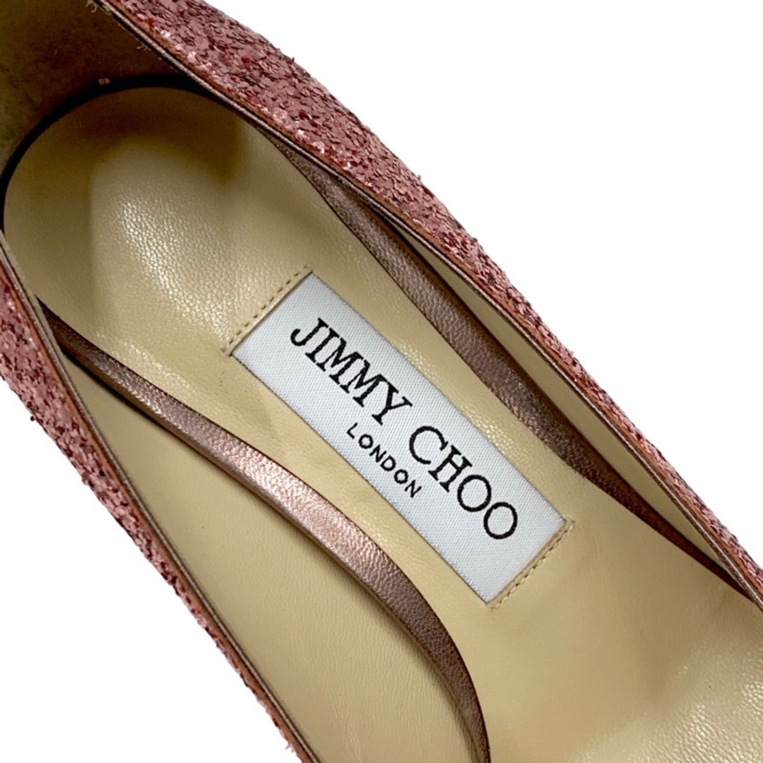 JIMMY CHOO(ジミーチュウ)の未使用 ジミーチュウ JIMMY CHOO LOVE 85 パンプス パーティーシューズ 靴 シューズ メタルヒール グリッター ピンク レディースの靴/シューズ(ハイヒール/パンプス)の商品写真