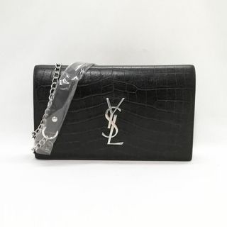 イヴサンローラン(Yves Saint Laurent)の【良品】サンローラン　クラッチバッグ　クロコ　型押し　レザー　ワニ革(クラッチバッグ)