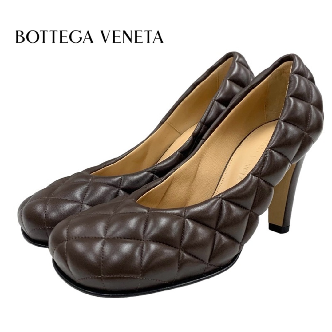 Bottega Veneta(ボッテガヴェネタ)の未使用 ボッテガヴェネタ BOTTEGAVENETA パンプス 靴 シューズ キルティング レザー ブラウン レディースの靴/シューズ(ハイヒール/パンプス)の商品写真