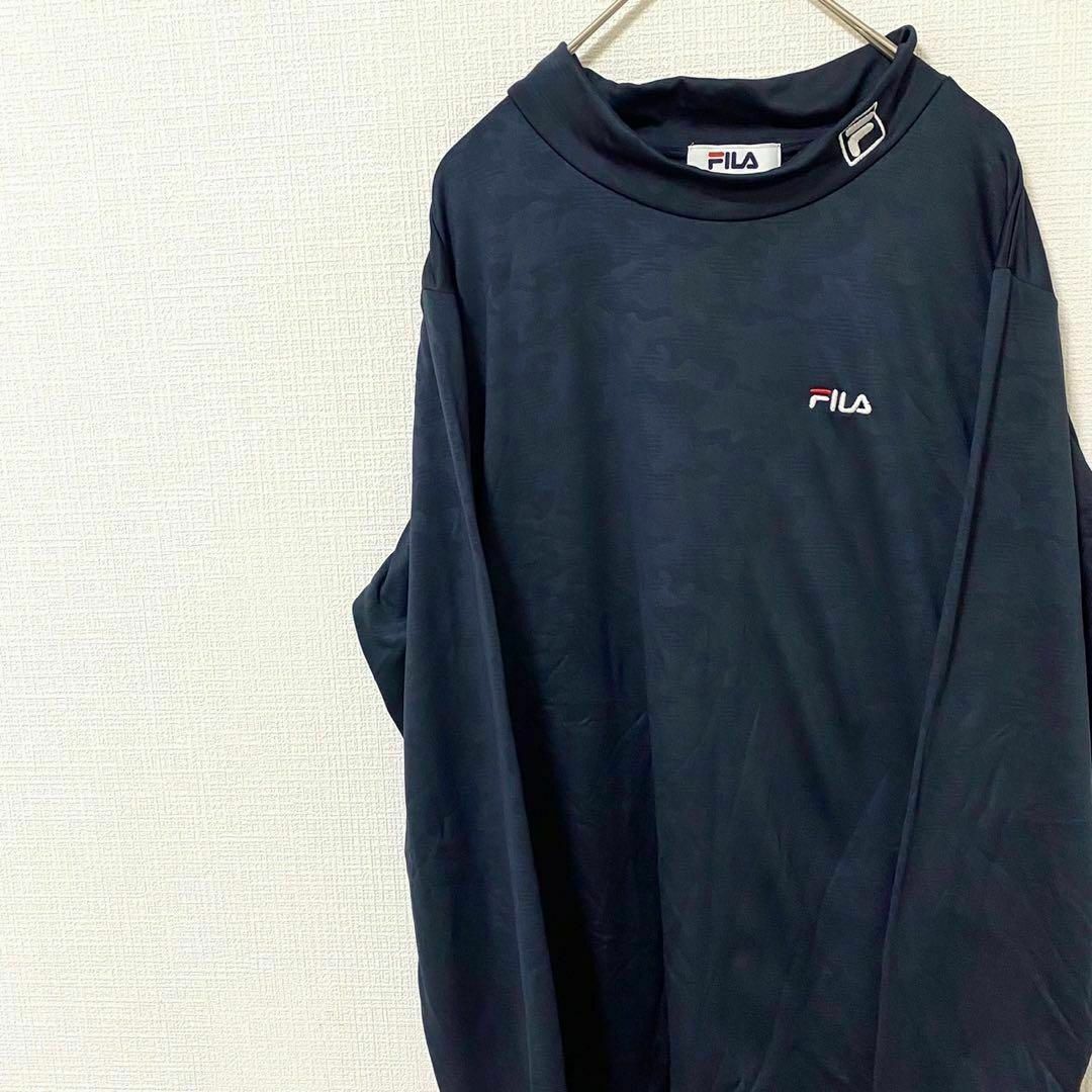 FILA(フィラ)のアンダーウェア インナーウェア フィラ 刺繍ロゴ カモフラ L ネイビー メンズのトップス(Tシャツ/カットソー(七分/長袖))の商品写真