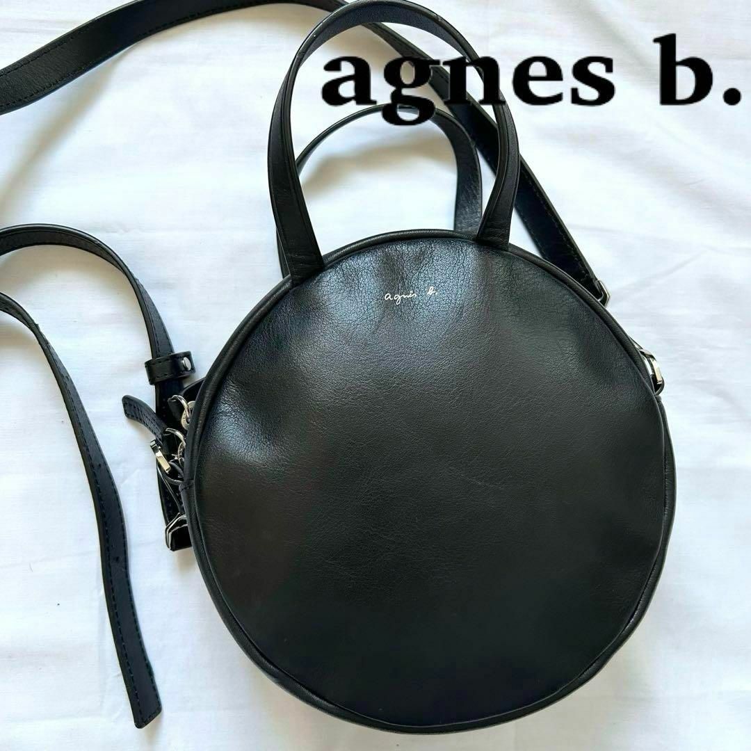 agnes b.(アニエスベー)の✨極美品✨2way　アニエスベー　ショルダーバッグ　ブラック　本革　サークル レディースのバッグ(ショルダーバッグ)の商品写真