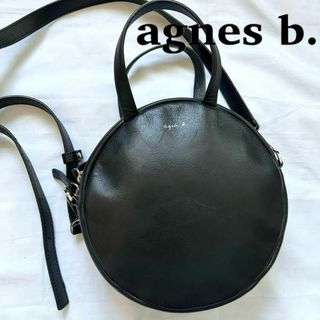 アニエスベー(agnes b.)の✨極美品✨2way　アニエスベー　ショルダーバッグ　ブラック　本革　サークル(ショルダーバッグ)