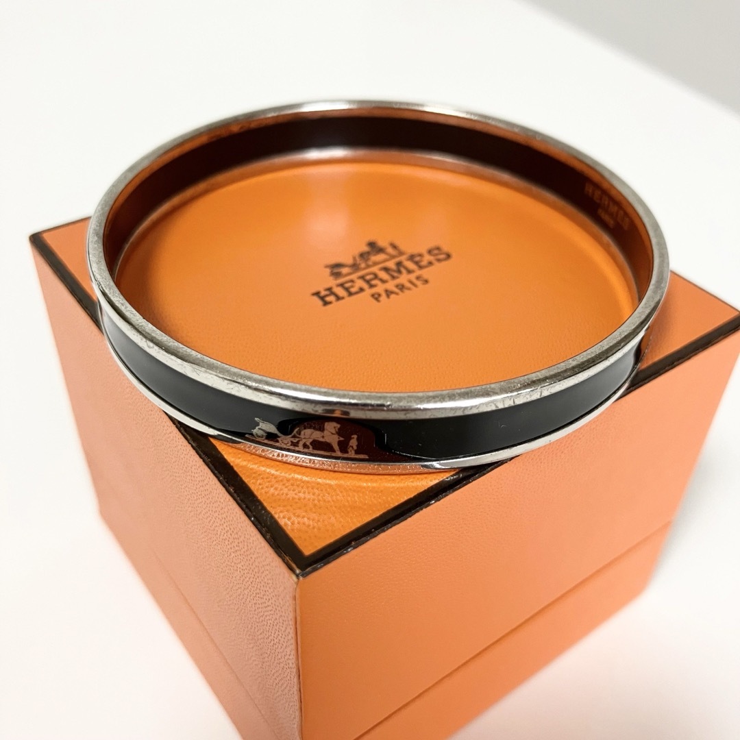 HERMES エルメス エマイユ バングル ブレスレット 馬車 ブラック HERMES エルメス エマイユ バングル ブレスレット 馬車 ブラック