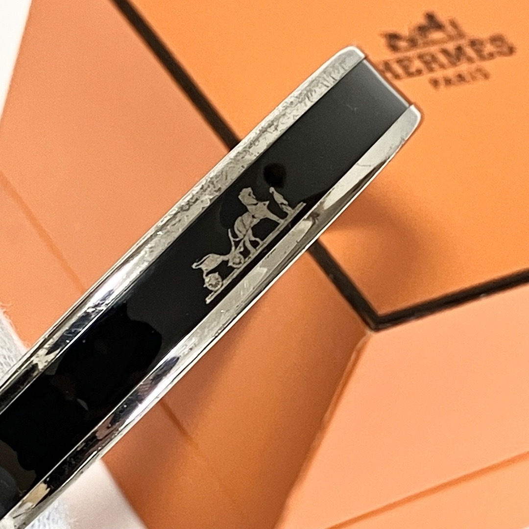 HERMES エルメス エマイユ バングル ブレスレット 馬車 ブラック HERMES エルメス エマイユ バングル ブレスレット 馬車 ブラック