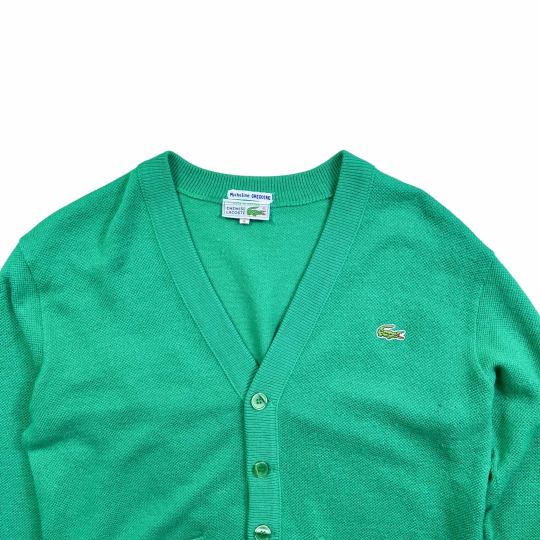 LACOSTE(ラコステ)の70s フランス製 LACOSTE ラコステ ヴィンテージカーディガン グリーン レディースのトップス(カーディガン)の商品写真