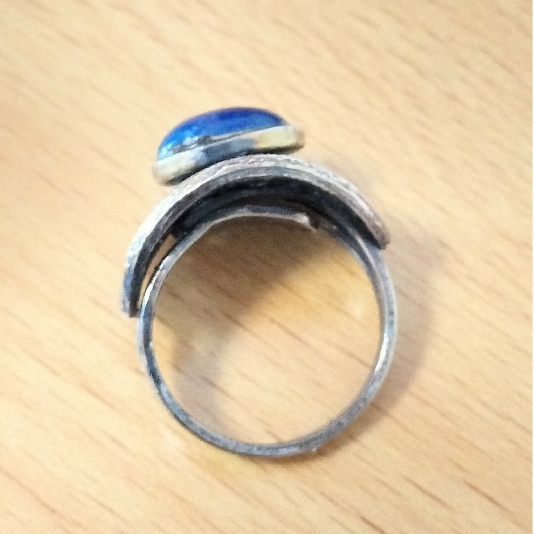 ヴィンテージ 薔薇 ネイビーカボション リング 指輪 レディースのアクセサリー(リング(指輪))の商品写真