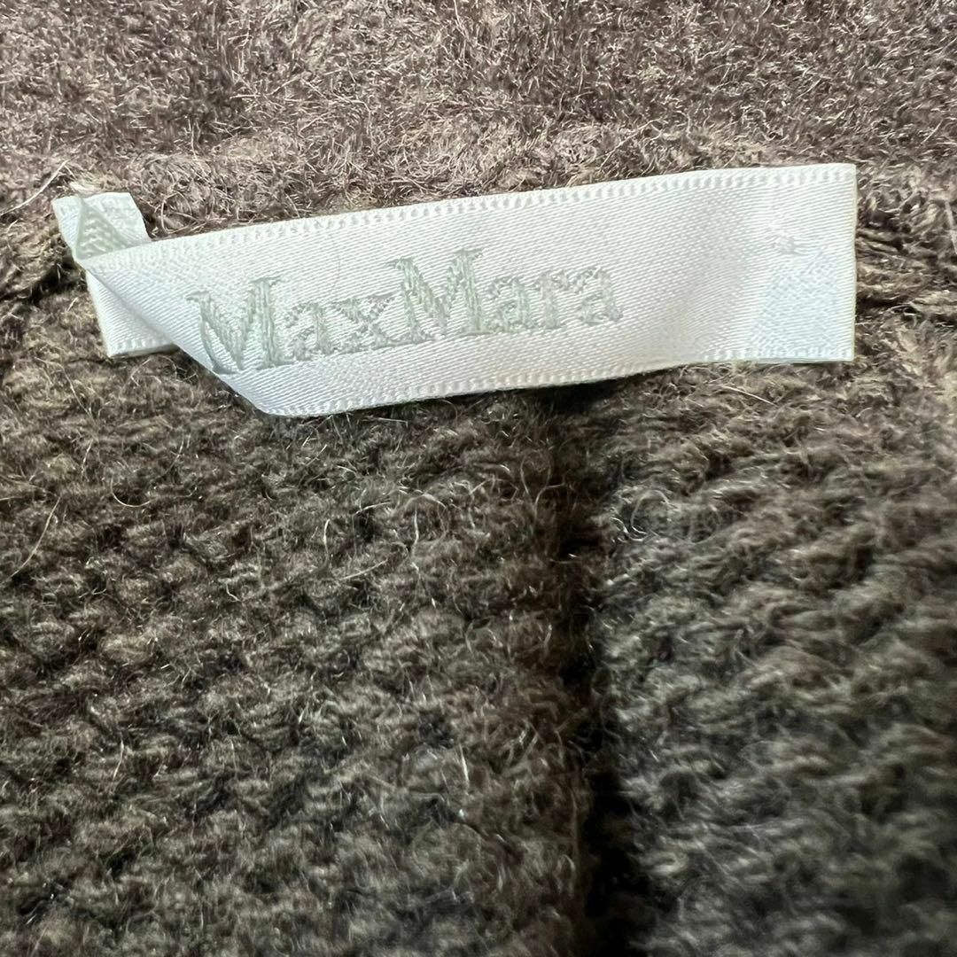 Max Mara(マックスマーラ)のMaxMara 白タグ 異素材コンビケーブルニットフーデットカーディガン 茶 レディースのトップス(カーディガン)の商品写真
