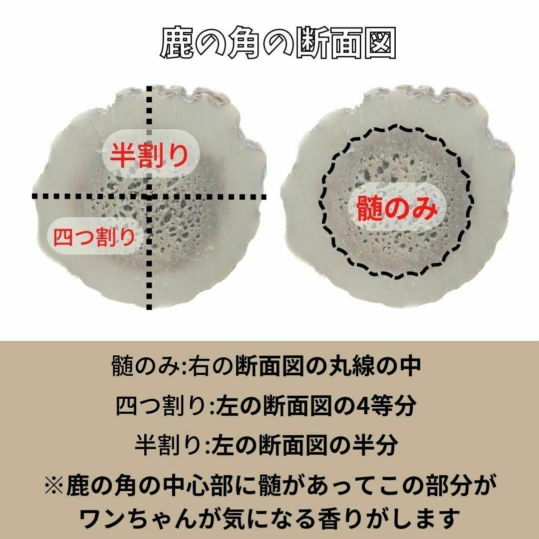 【フォロー割りあり】超小型犬用　四つ割り&半割りセット エゾ鹿の角　犬のおもちゃ その他のペット用品(犬)の商品写真