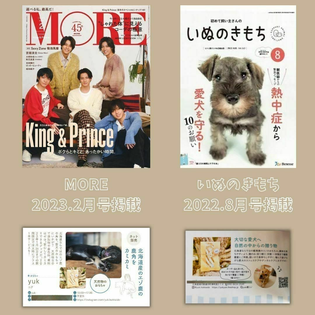 【フォロー割りあり】超小型犬用　四つ割り&半割りセット エゾ鹿の角　犬のおもちゃ その他のペット用品(犬)の商品写真