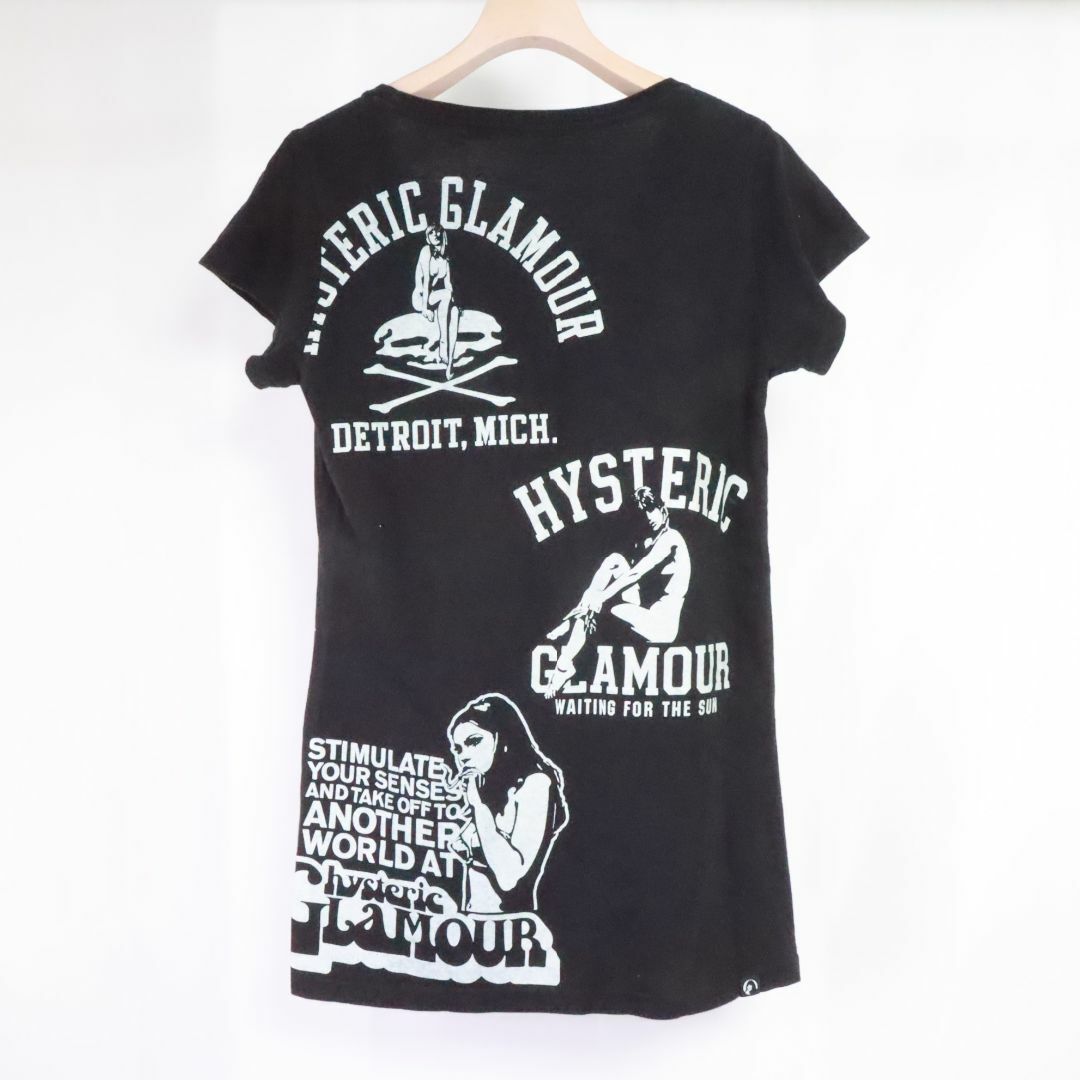 HYSTERIC GLAMOUR(ヒステリックグラマー)のHYSTERIC GLAMOUR　ヒステリックグラマー　総ロゴＴシャツ　半袖　黒　フリー レディースのトップス(Tシャツ(半袖/袖なし))の商品写真
