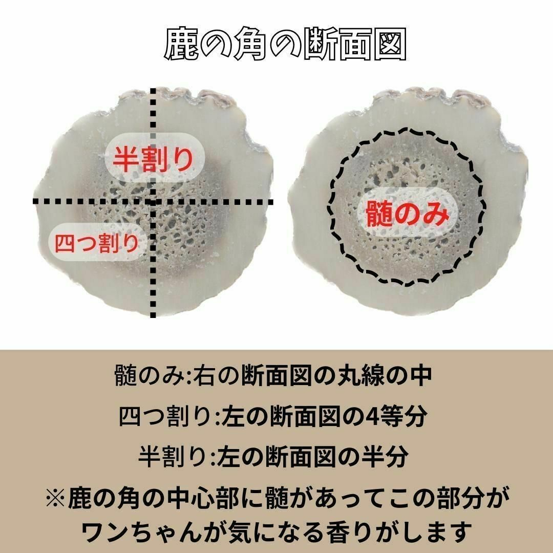 【24時間以内発送】超大型犬用　半割り　2本セット　エゾ鹿の角　犬のおもちゃ その他のペット用品(犬)の商品写真