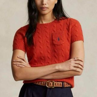 ポロラルフローレン(POLO RALPH LAUREN)のPOLO RALPH LAUREN ショートスリーブ ケーブルニット コットン(ニット/セーター)