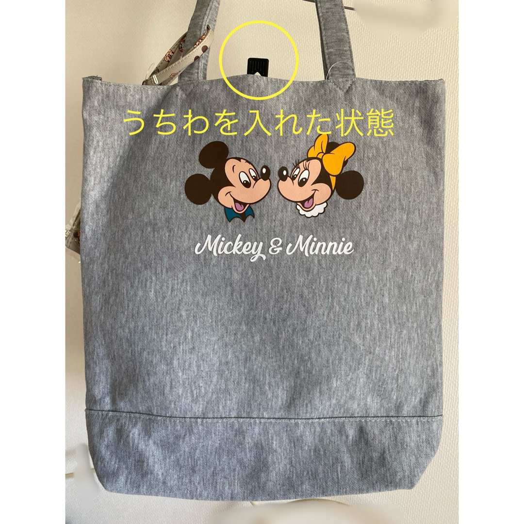 ミッキーマウス(ミッキーマウス)の新品未使用♡ミッキー＆ミニー♡A4トートバッグ３点セット レディースのバッグ(トートバッグ)の商品写真
