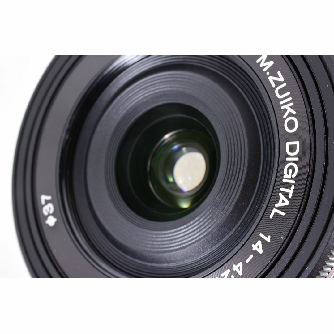 OLYMPUS(オリンパス)の【❤電動ズーム】オリンパス 14-42mm EZ パンケーキレンズ フィルター付 スマホ/家電/カメラのカメラ(レンズ(ズーム))の商品写真