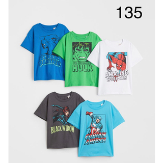 エイチアンドエム(H&M)のh&m 新品　スパイダーマン　マーベル　Tシャツ　5枚セット　135-140(Tシャツ/カットソー)
