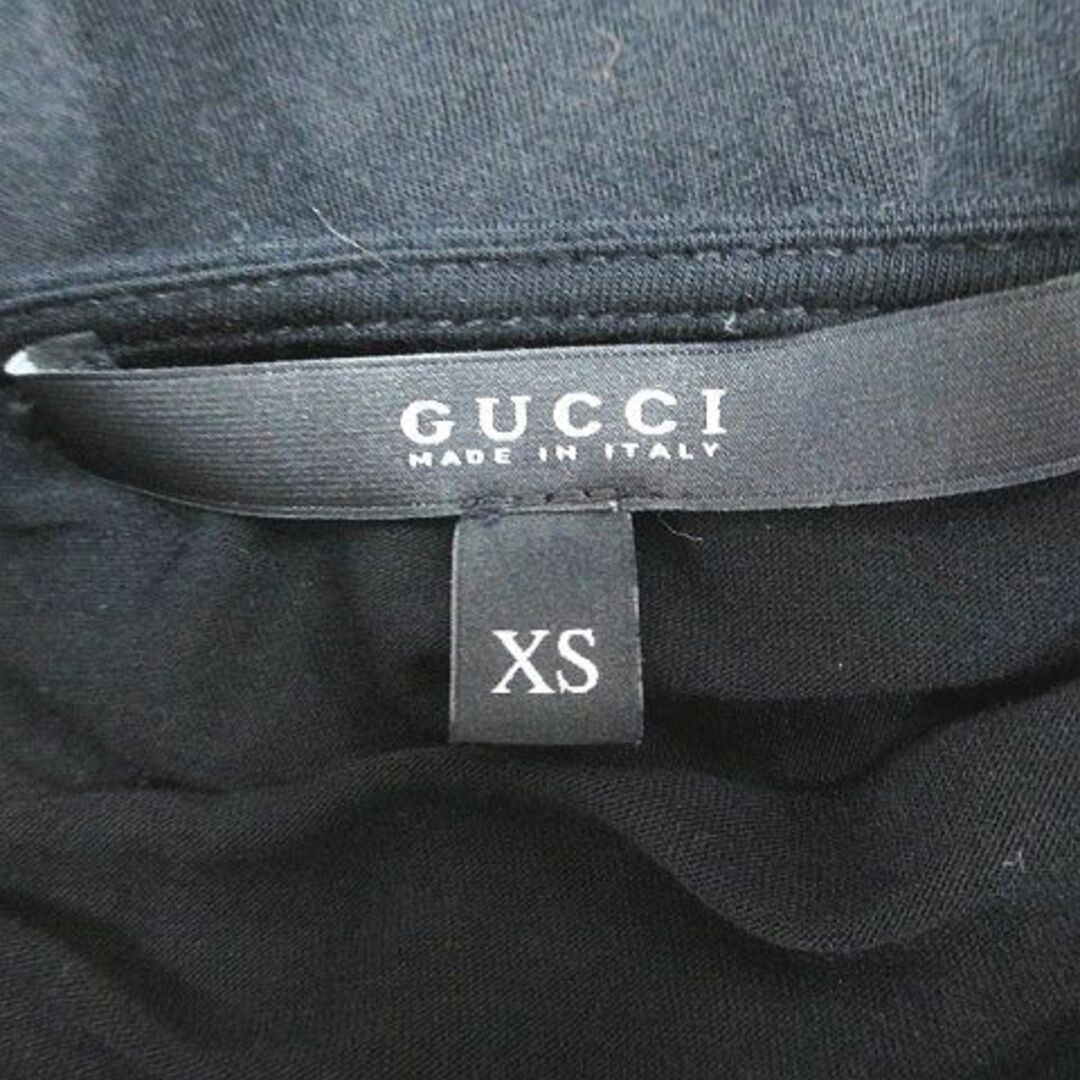 Gucci(グッチ)のGUCCI 半袖 カットソー ブラウス XS 黒系 ブラック ハーフジップ レディースのトップス(カットソー(半袖/袖なし))の商品写真