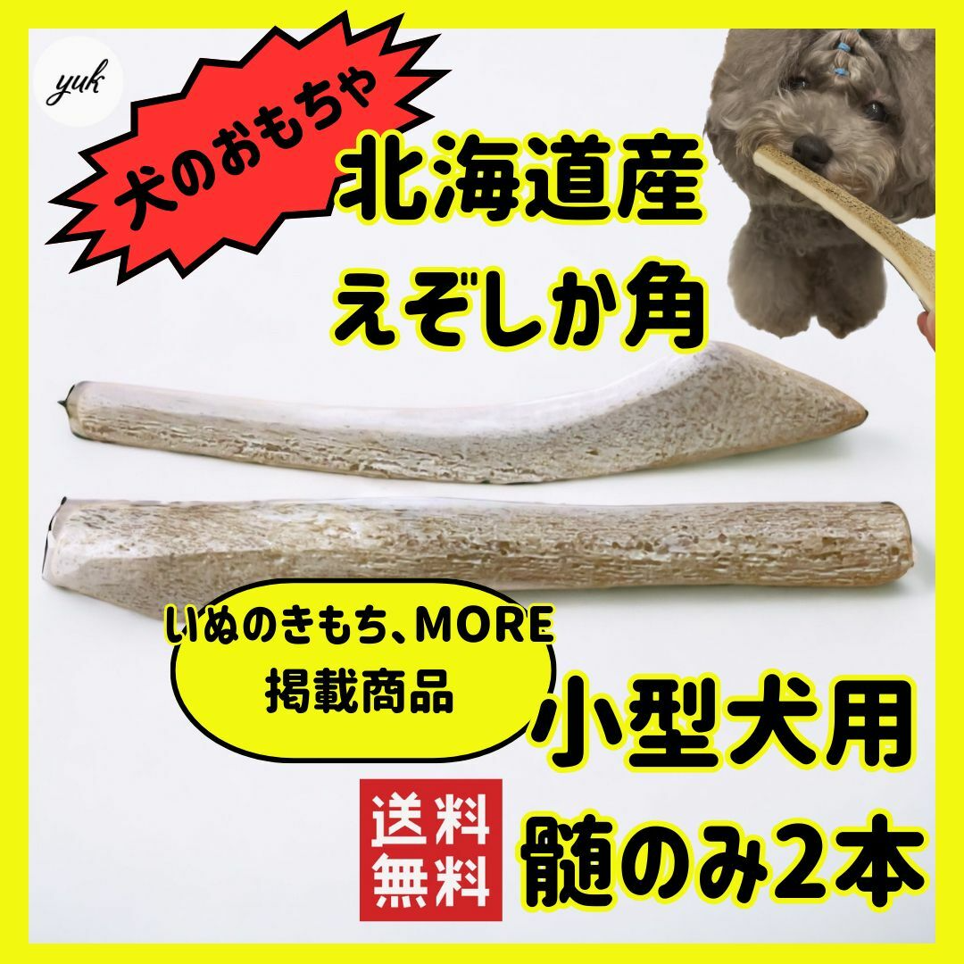 【送料無料】小型犬用　髄のみ　2本セット　北海道産エゾ鹿の角　犬のおもちゃ その他のペット用品(犬)の商品写真