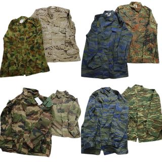 古着卸 まとめ売り フィールドジャケット カモ柄MIX ユーロミリタリー 8枚セット (メンズ ) ギリシャ軍 オーストリア軍 MS1653(その他)