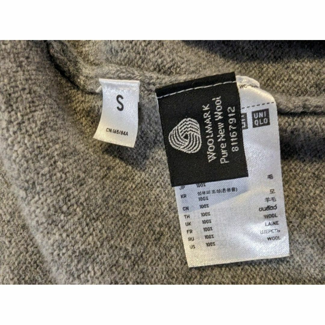 UNIQLO(ユニクロ)の【美品】 【送料無料】 ユニクロ ラムVネック カーディガン ウール100 長袖 レディースのトップス(カーディガン)の商品写真