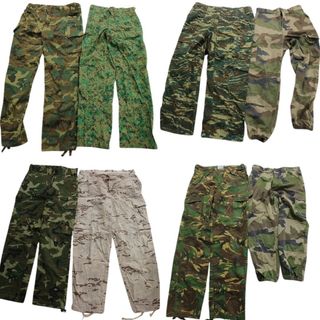 古着卸 まとめ売り フィールドパンツ カモ柄MIX ユーロミリタリー 8枚セット (メンズ ) ギリシャ軍 フランス軍 MS1708(その他)