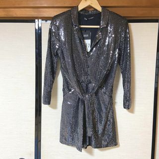 未使用＊ZARA ミニ丈 オールインワン FestiveSeazon メタル加工