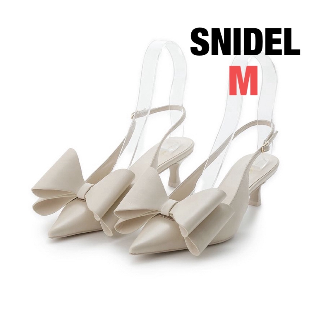 SNIDEL(スナイデル)のスナイデル　snidel リボンモチーフサンダル　アイボリー　IVR M★新品 レディースの靴/シューズ(サンダル)の商品写真