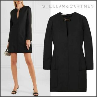 ステラマッカートニー(Stella McCartney)の極美品 Stella McCartney ボタンチェーン装飾 ワンピース 黒(ひざ丈ワンピース)