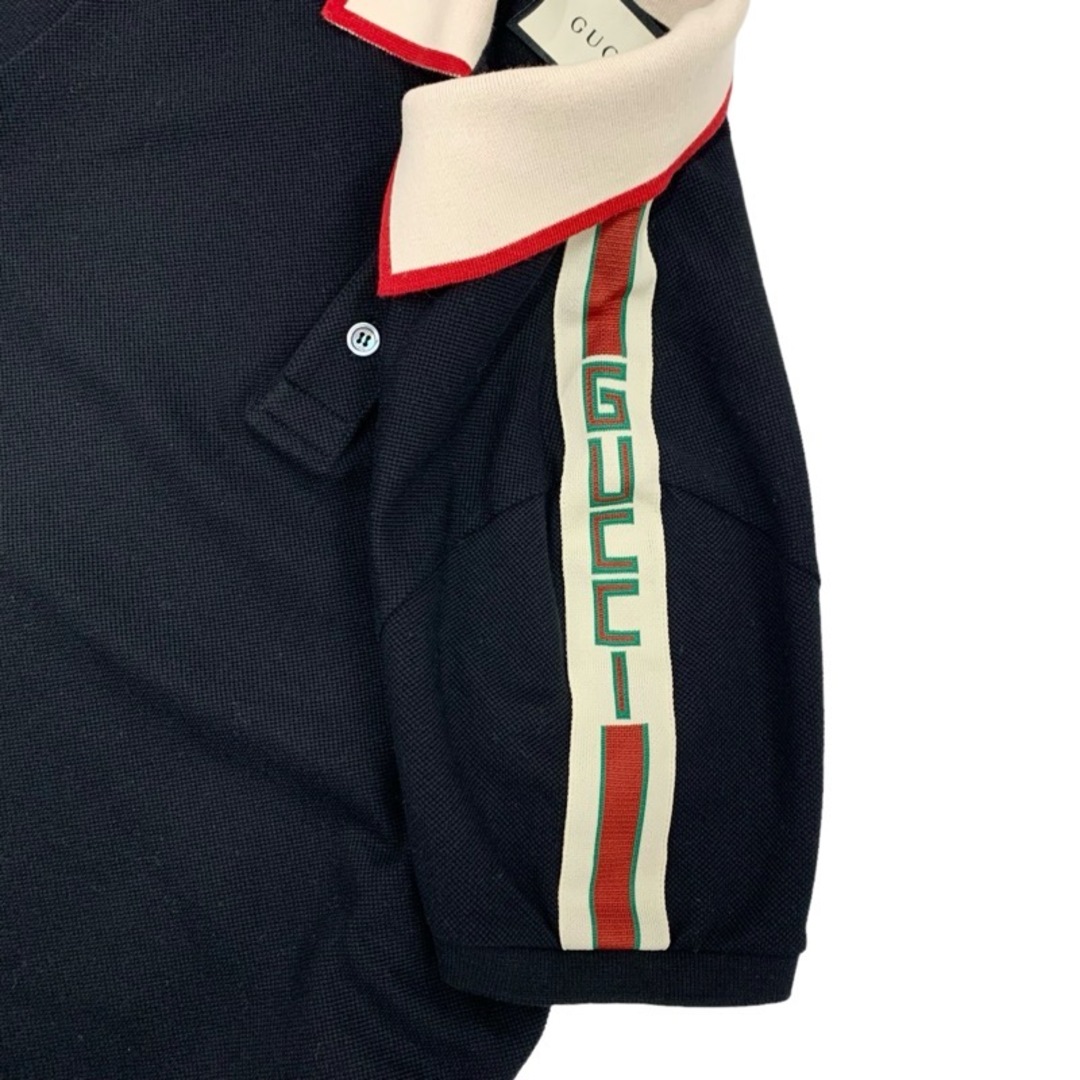 Gucci(グッチ)のグッチ GUCCI トップス ポロシャツ 半袖 コットン ブラック レディースのトップス(ポロシャツ)の商品写真
