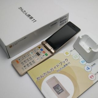 シャープ(SHARP)の新品同様 A207SH かんたん携帯11 ゴールド M222(携帯電話本体)