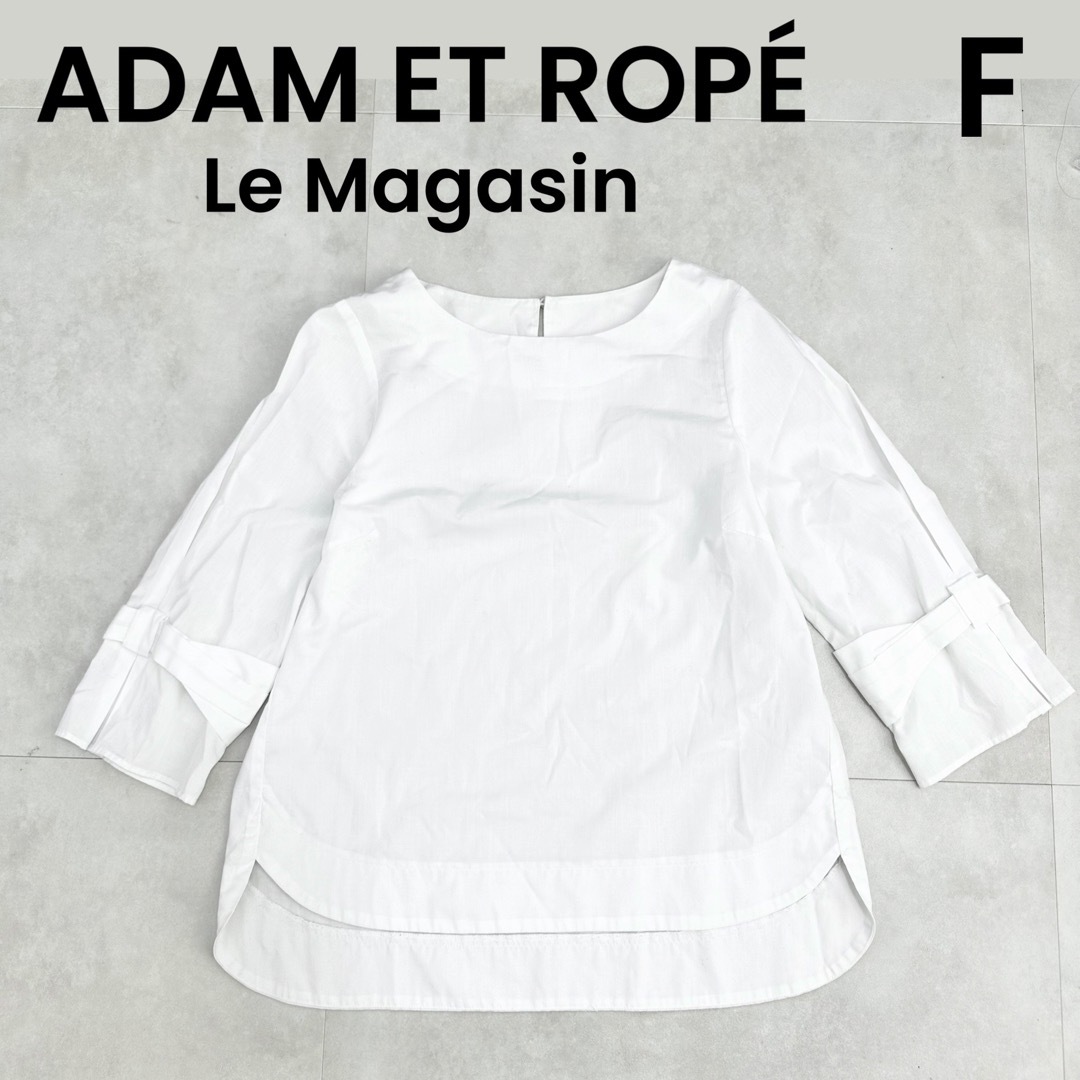 Adam et Rope'(アダムエロぺ)の【ADAM ET ROPÉ Le Magasin】ブラウス シャツ 七分袖 白 レディースのトップス(シャツ/ブラウス(長袖/七分))の商品写真