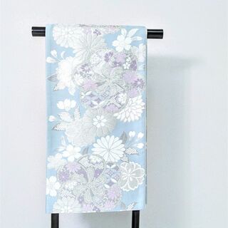 【新品・仕立て上がり】正絹 袋帯 フォーマル 水色 ライトブルー 梅 ub274