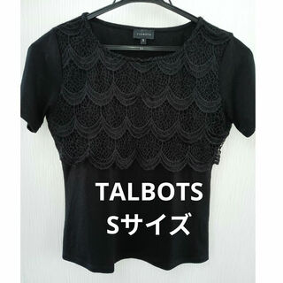 タルボット(TALBOTS)のタルボット レディース トップスティーシャツ 黒色 レースSサイズ(Tシャツ(半袖/袖なし))