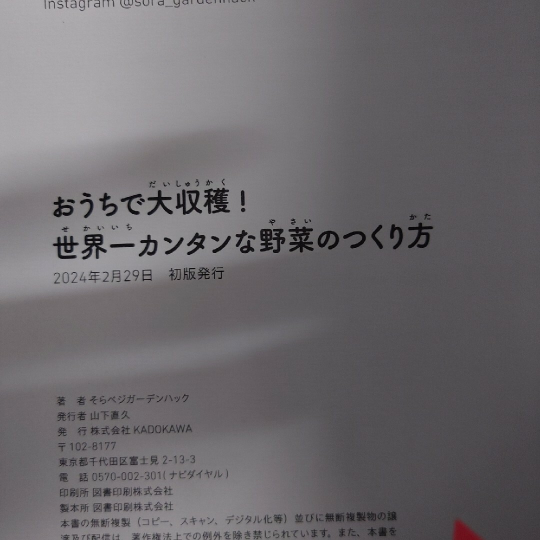 おうちで大収穫！　世界一カンタンな野菜のつくり方 エンタメ/ホビーの本(趣味/スポーツ/実用)の商品写真