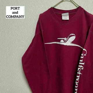 PORT and COMPANY ロンT 長袖 飛行機 ガルフストリーム M(Tシャツ/カットソー(七分/長袖))