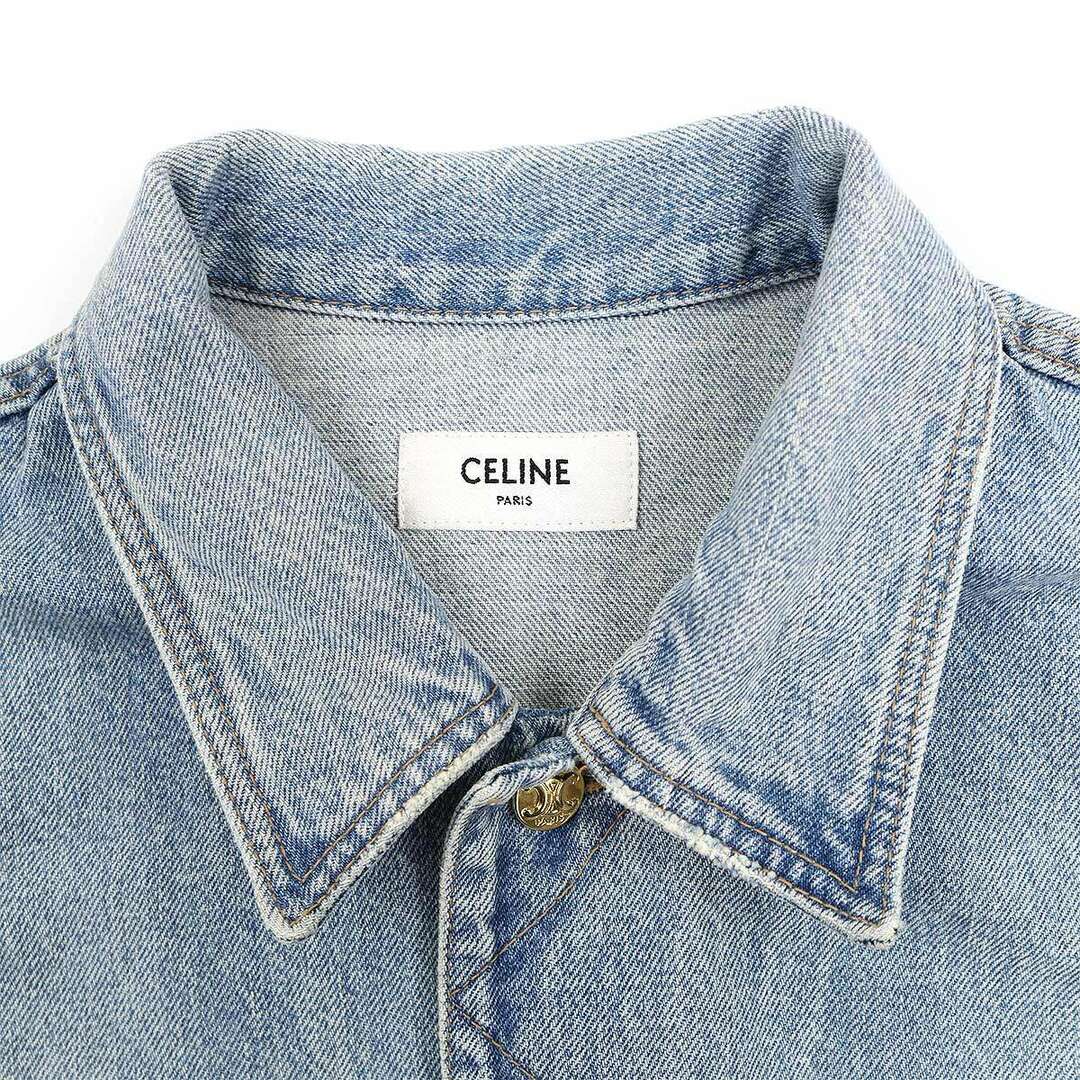 celine(セリーヌ)のCELINE セリーヌ 23SS  トリオンフボタントラッカーデニムジャケット 2Q682026V インディゴ XS メンズのジャケット/アウター(Gジャン/デニムジャケット)の商品写真