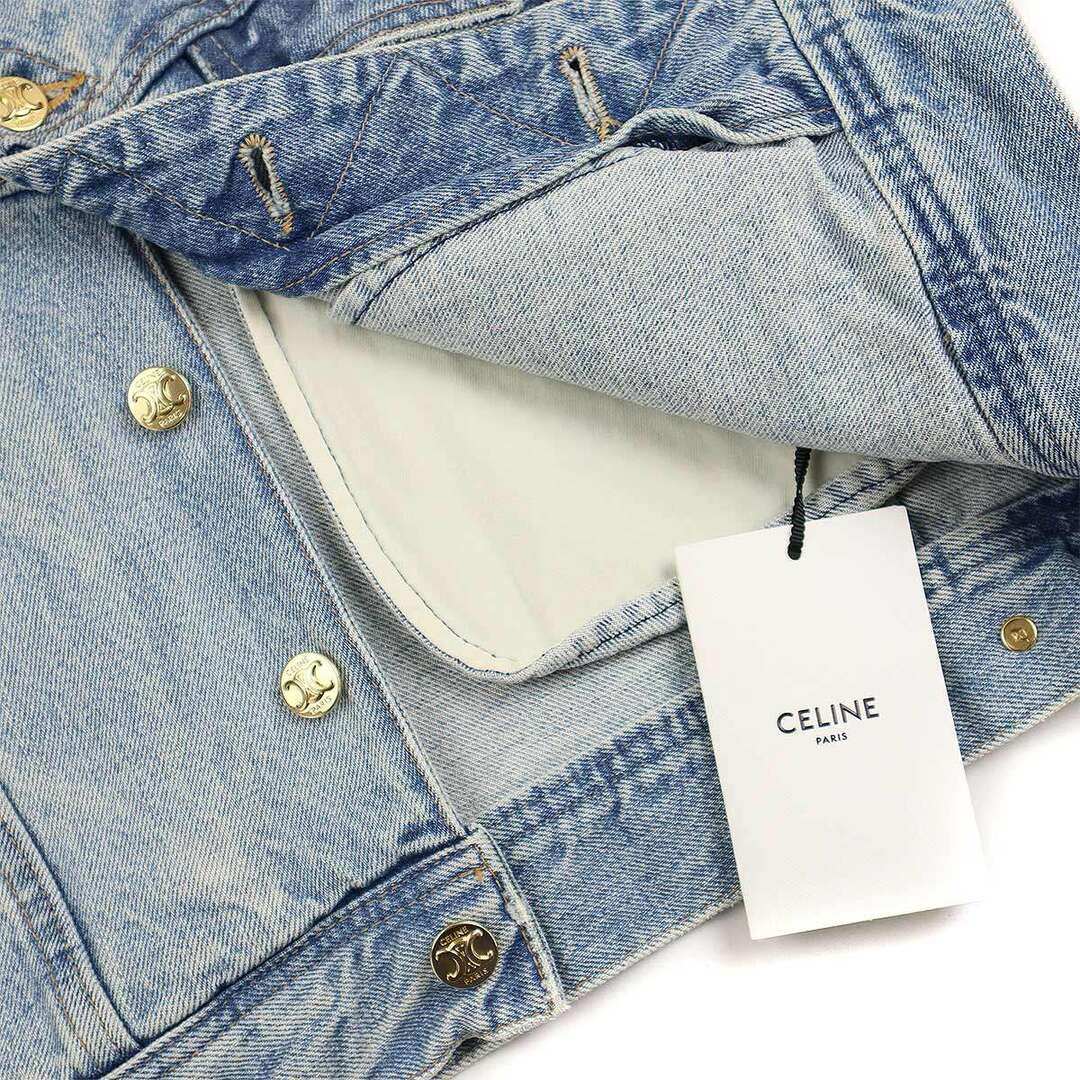celine(セリーヌ)のCELINE セリーヌ 23SS  トリオンフボタントラッカーデニムジャケット 2Q682026V インディゴ XS メンズのジャケット/アウター(Gジャン/デニムジャケット)の商品写真