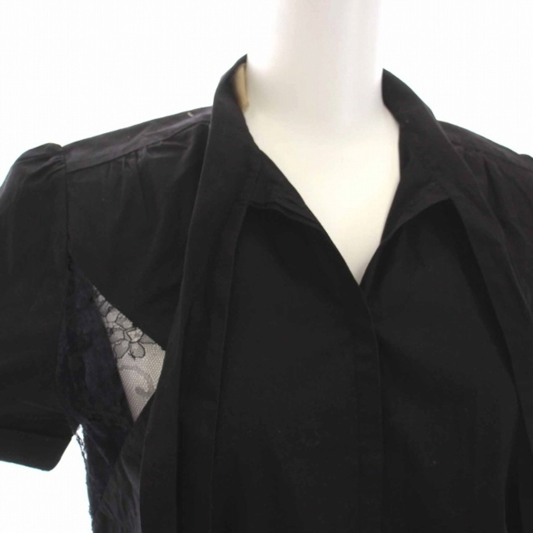 N°21(ヌメロヴェントゥーノ)のヌメロヴェントゥーノ N°21 ボウタイ シャツ ブラウス 背中あき 38 黒 レディースのトップス(シャツ/ブラウス(半袖/袖なし))の商品写真
