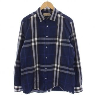 バーバリー(BURBERRY)のBURBERRY シャツ 長袖 チェック XL 紺 グレー(シャツ)