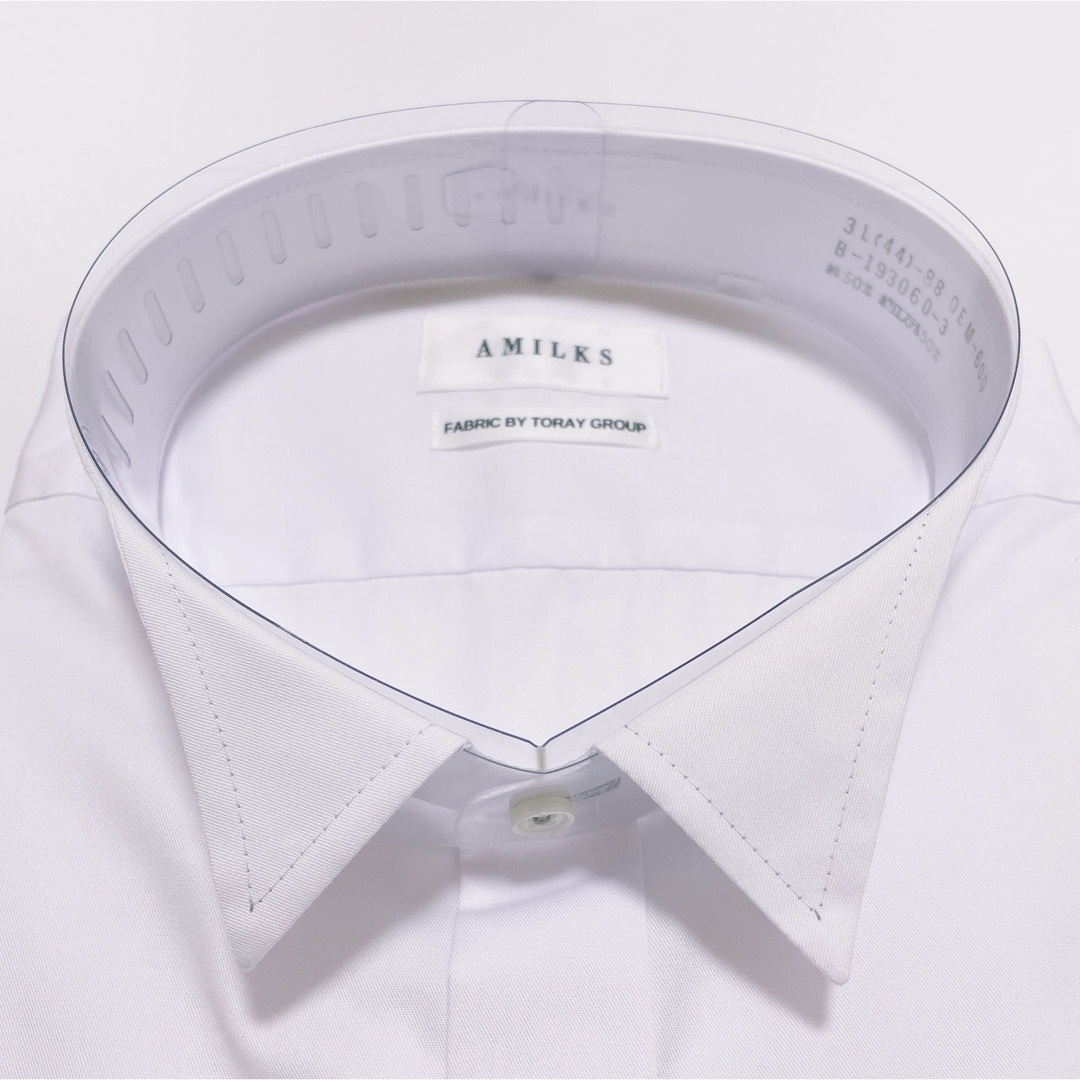 プレミアムウエディングシャツ　ウイングカラー　長袖　3L 44-88 透け防止 メンズのトップス(シャツ)の商品写真
