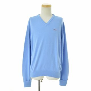 ラコステ(LACOSTE)の【IZODLACOSTE】70s 糸巻きタグ 青ワニ Vネック長袖ニットセーター(ニット/セーター)