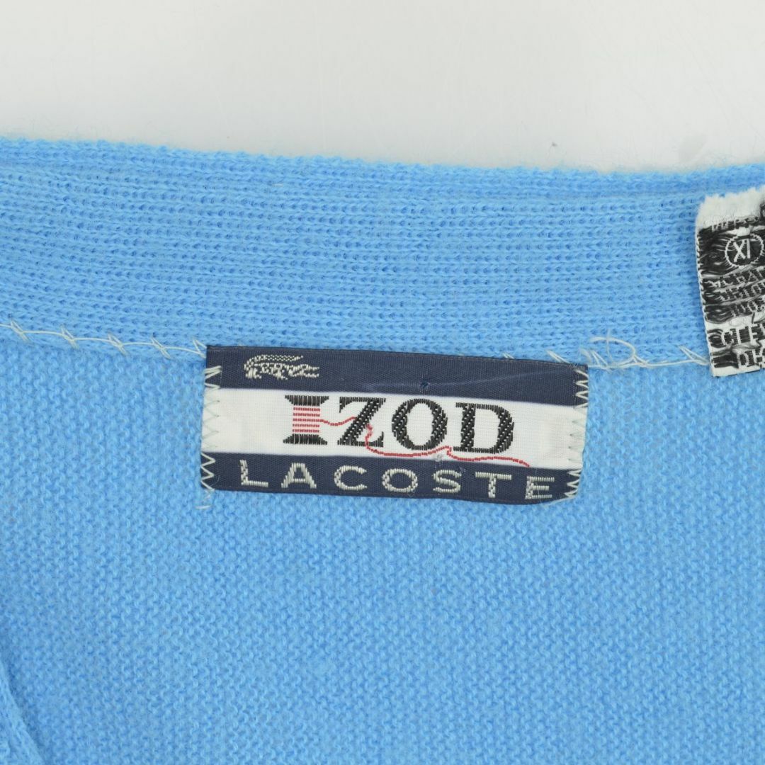 LACOSTE(ラコステ)の【IZODLACOSTE】70s 糸巻きタグ 青ワニ アクリルニットカーディガン メンズのトップス(カーディガン)の商品写真