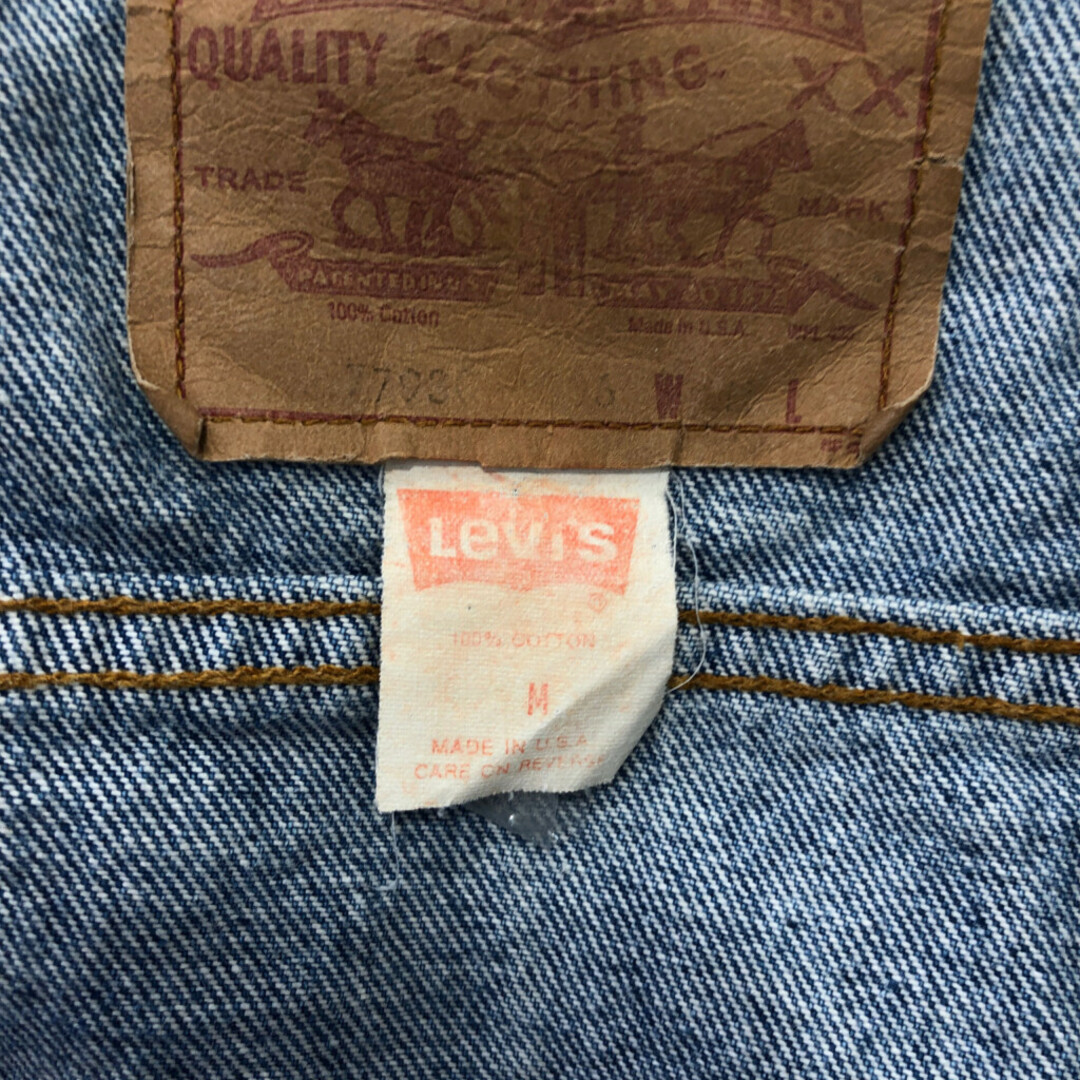 Levi's(リーバイス)の90年代 USA製 Levi's リーバイス 77930 トラッカージャケット デニムジャケット アウター アメカジ ブルー (レディース L) 中古 古着 P8924 レディースのジャケット/アウター(Gジャン/デニムジャケット)の商品写真