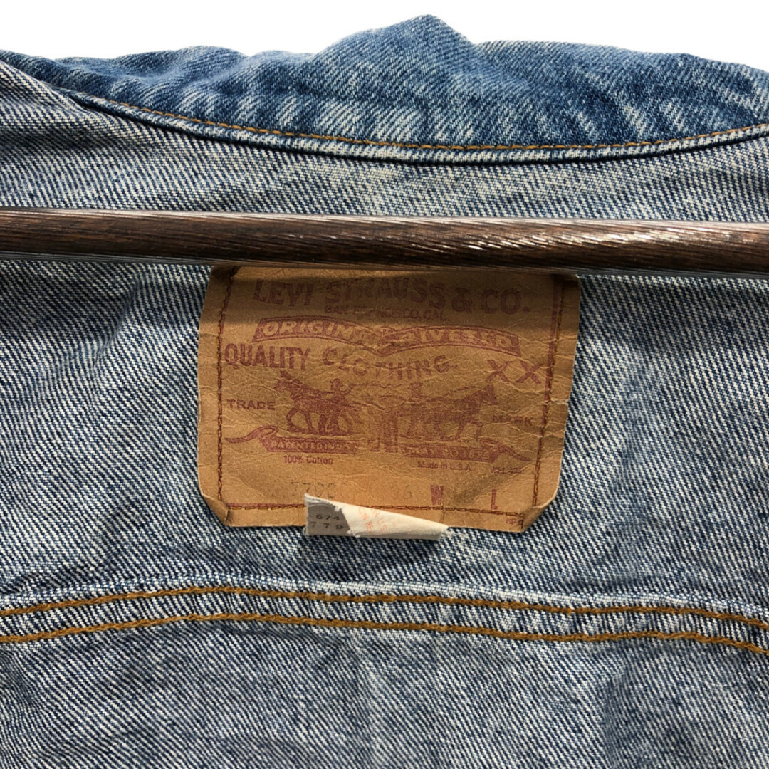 Levi's(リーバイス)の90年代 USA製 Levi's リーバイス 77930 トラッカージャケット デニムジャケット アウター アメカジ ブルー (レディース L) 中古 古着 P8924 レディースのジャケット/アウター(Gジャン/デニムジャケット)の商品写真