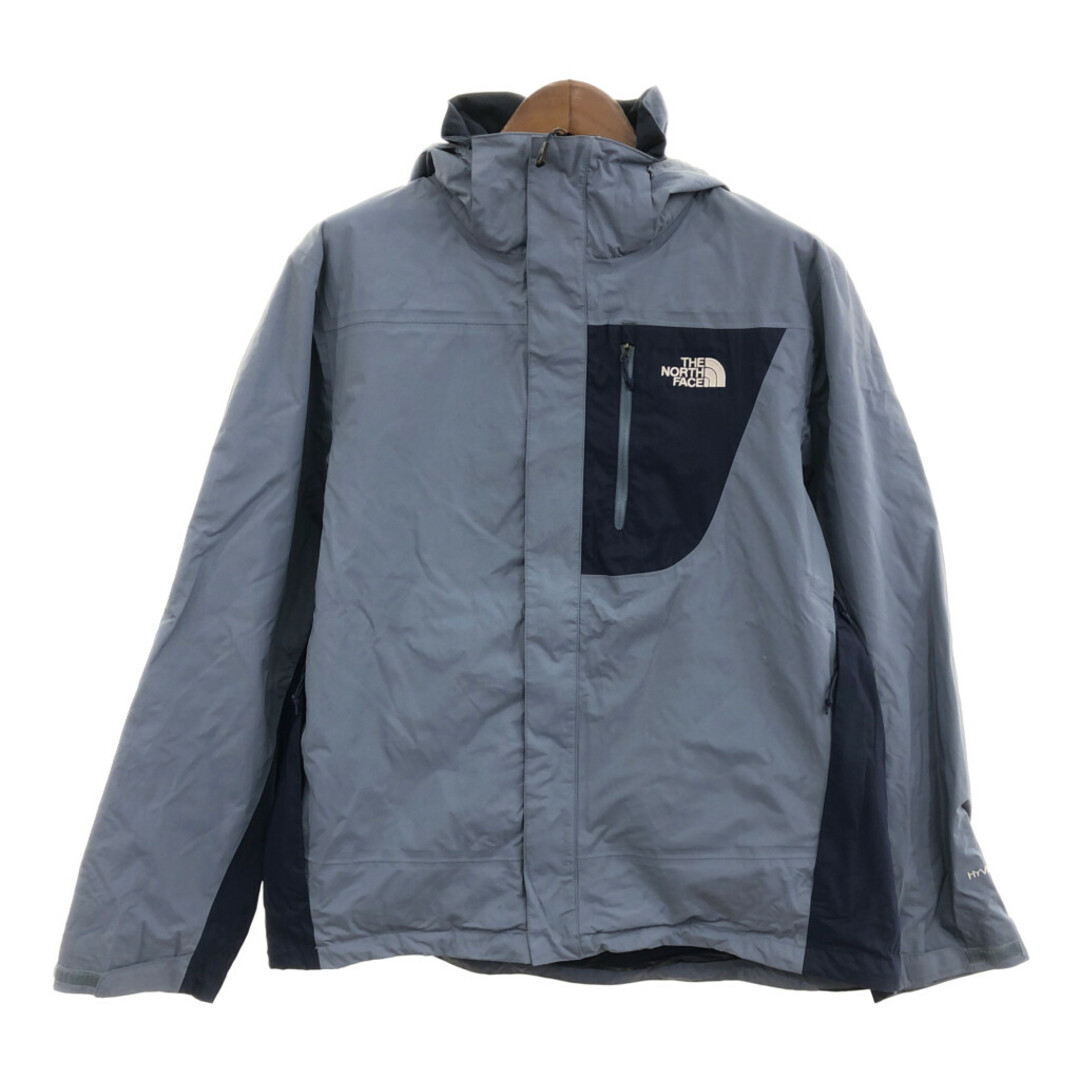 THE NORTH FACE(ザノースフェイス)のTHE NORTH FACE ノースフェイス HYVENT ナイロン マウンテンパーカー アウター アウトドア キャンプ ブルー (メンズ L) 中古 古着 P8978 メンズのジャケット/アウター(マウンテンパーカー)の商品写真