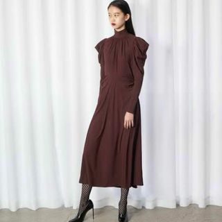 極美品 FETICO 21AW Gathered jersey Dress(ロングワンピース/マキシワンピース)