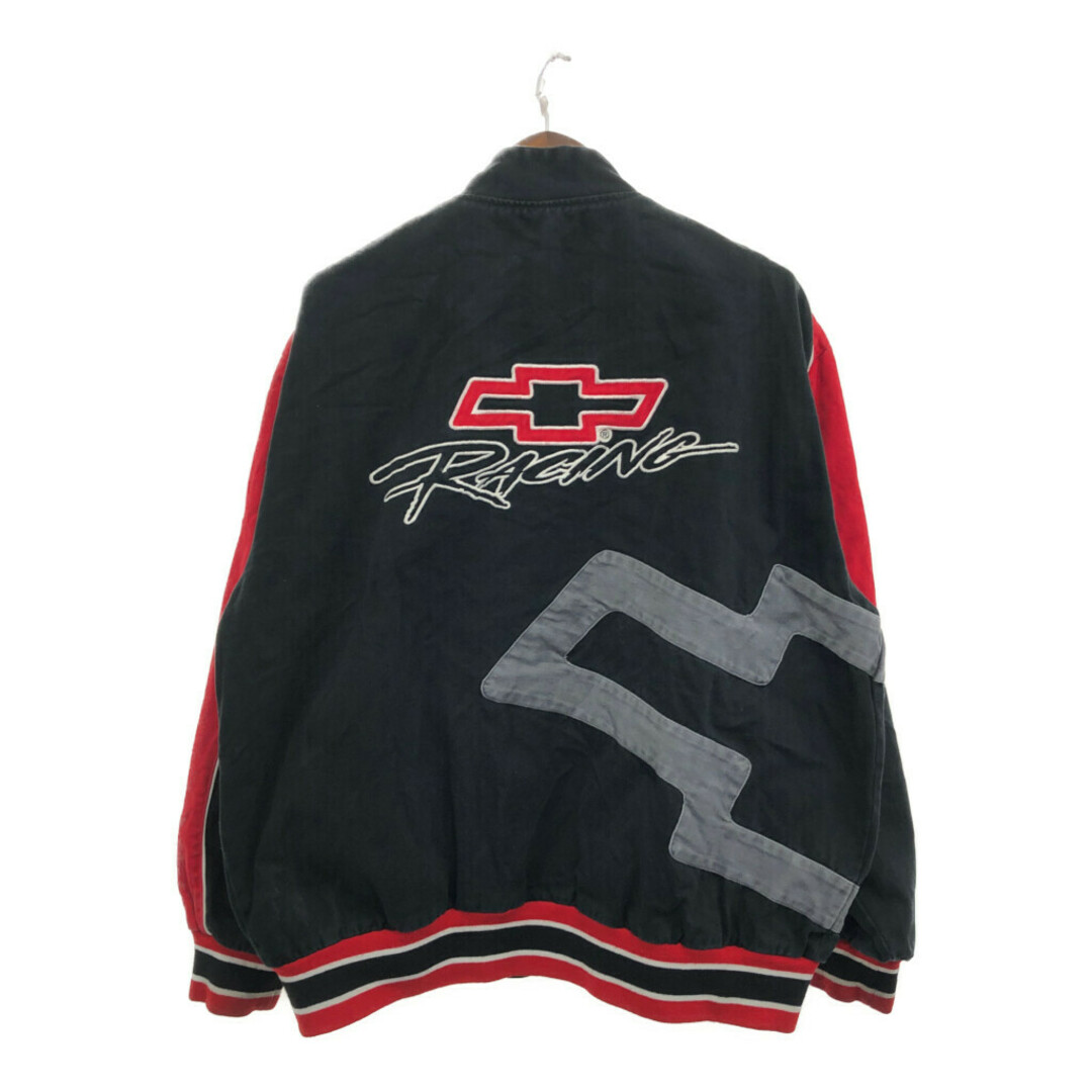 CHECKERED FLAG SPORTS NASCAR ナスカー CHEVROLET シボレー レーシングジャケット 大きいサイズ ブラック (メンズ 2XL) 中古 古着 P8993 メンズのジャケット/アウター(その他)の商品写真